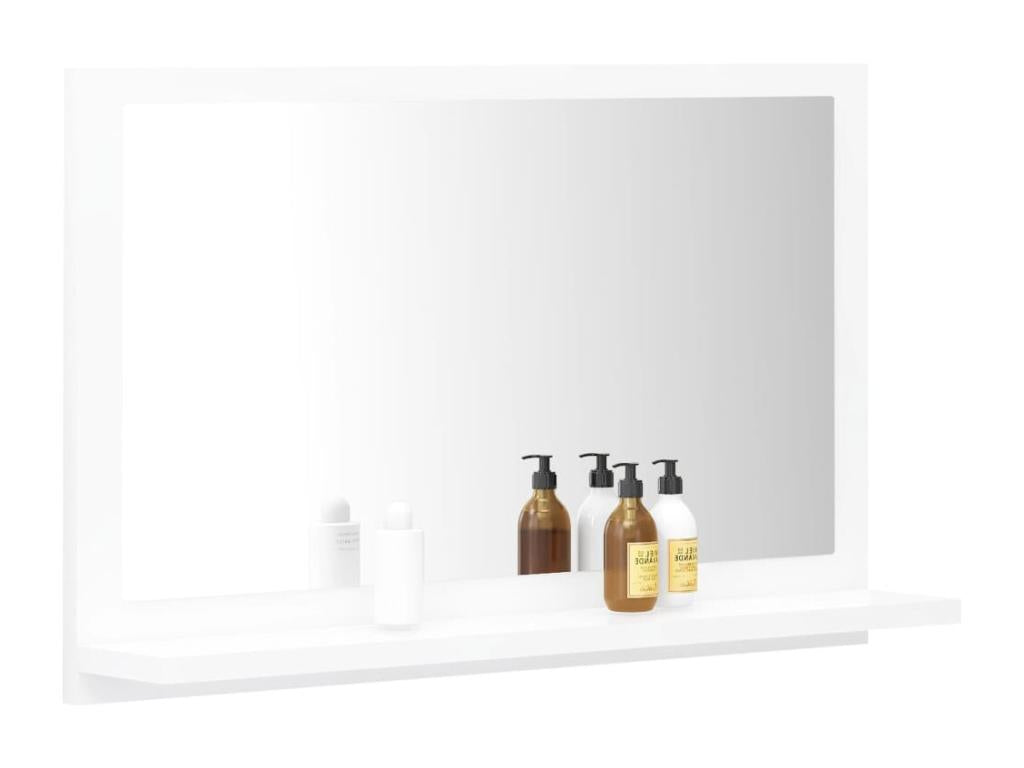 Bathroom Mirror, White, 60x10.5x37 cm, Engineered Wood, ALMT77383