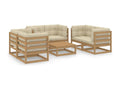7-piece garden furniture set with cushions, solid pine wood, UNAO64113