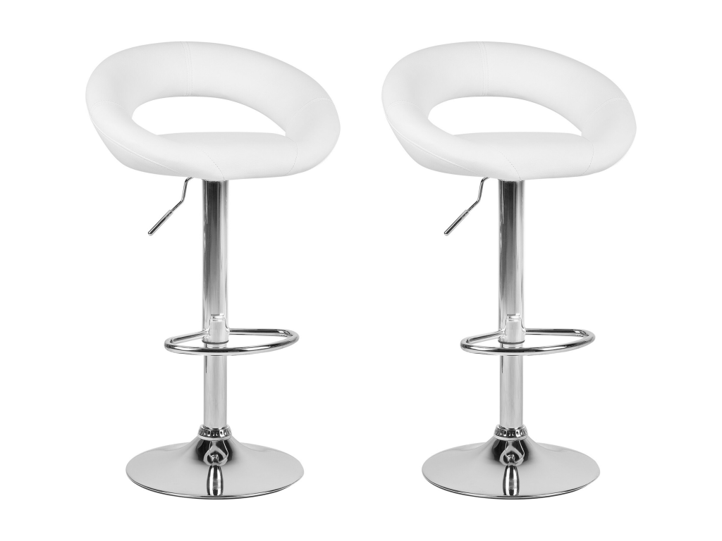 Set of 2 Dormeva bar stools in white PU leather EDGP76130