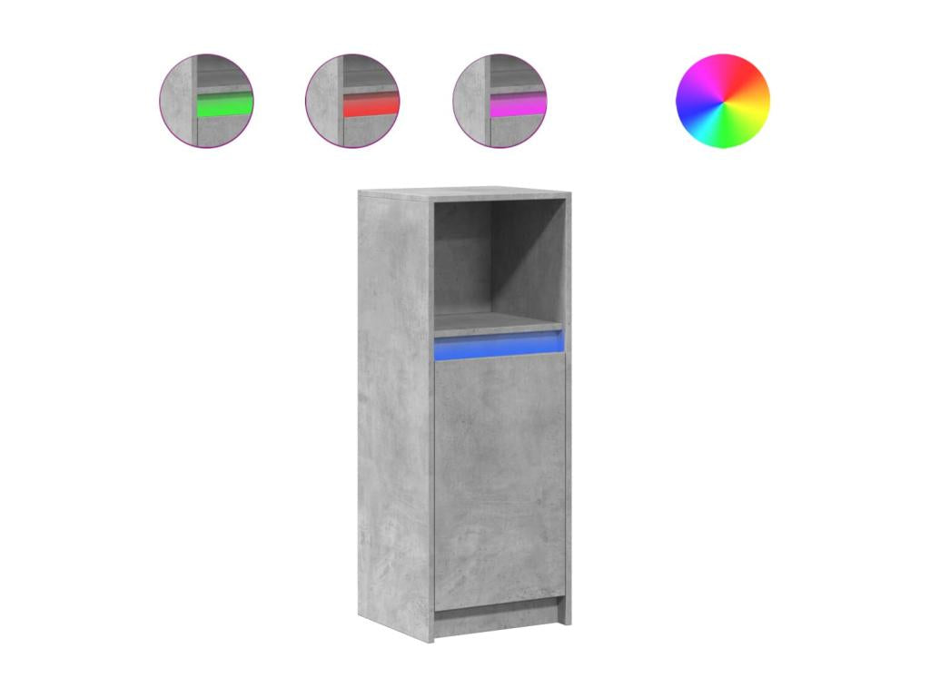Buffet with LED lighting, concrete grey, 38x34x100 cm, engineered wood, EHGH98917