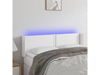 White LED Headboard 147x16x78/88 cm Faux Leather BRJJ46804