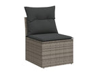 6-piece garden furniture set with grey resin wicker cushions MAMX24035