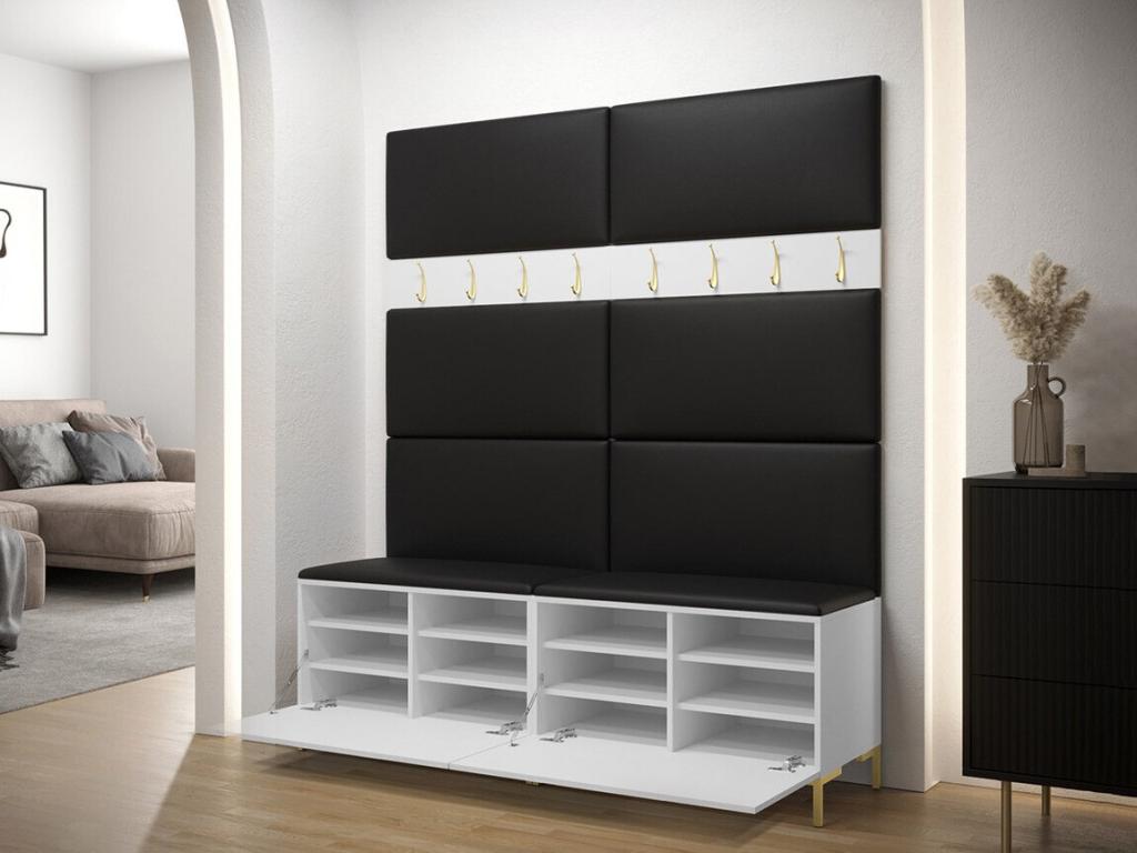 Lysvia 101 Hallway Unit 196x168x46cm Craft Oak Laminate - Upholstery JMZS65419