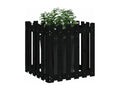 Planter with black fence design, 60x60x60 cm, solid pine, WBZT26526