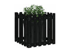 Planter with black fence design, 60x60x60 cm, solid pine, WBZT26526